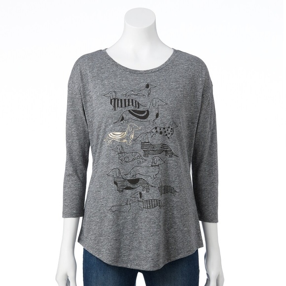 Sonoma Dog Graphic Plus Size Cute Grey Tshirt